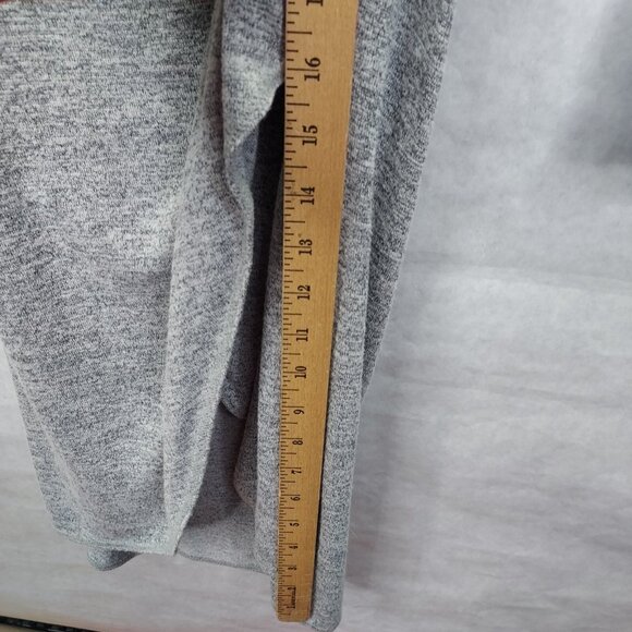 Wilfred Free Aritzia Klum Faux Wrap Dress M Heather Grey Long Sleeve Ruched Midi - Picture 13 of 13